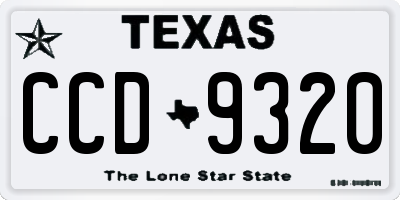 TX license plate CCD9320
