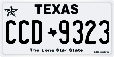 TX license plate CCD9323