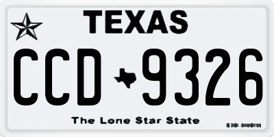 TX license plate CCD9326