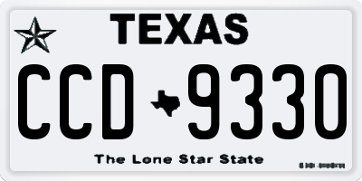 TX license plate CCD9330