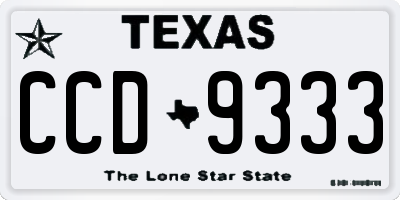 TX license plate CCD9333