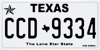 TX license plate CCD9334
