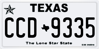 TX license plate CCD9335