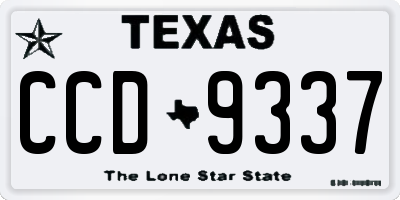 TX license plate CCD9337