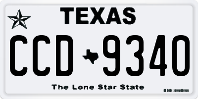 TX license plate CCD9340