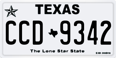 TX license plate CCD9342