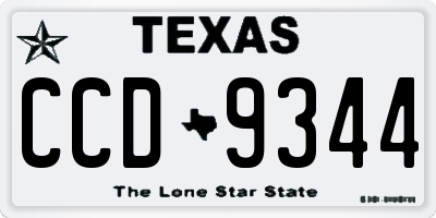 TX license plate CCD9344