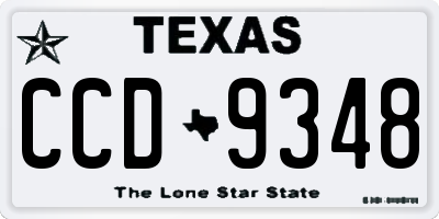 TX license plate CCD9348
