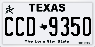 TX license plate CCD9350