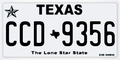 TX license plate CCD9356