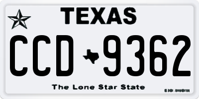 TX license plate CCD9362