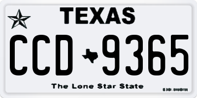 TX license plate CCD9365