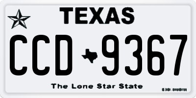 TX license plate CCD9367