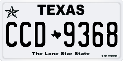 TX license plate CCD9368