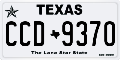 TX license plate CCD9370