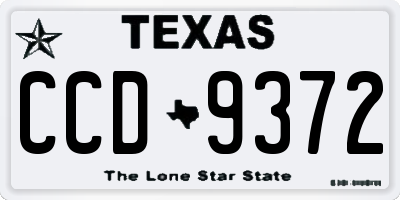 TX license plate CCD9372