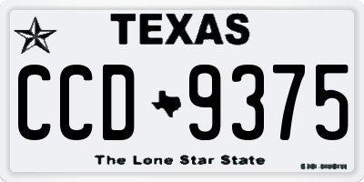 TX license plate CCD9375