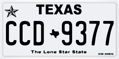 TX license plate CCD9377