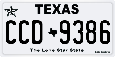 TX license plate CCD9386