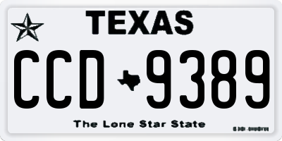 TX license plate CCD9389
