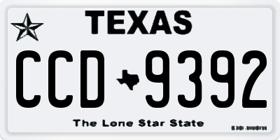 TX license plate CCD9392