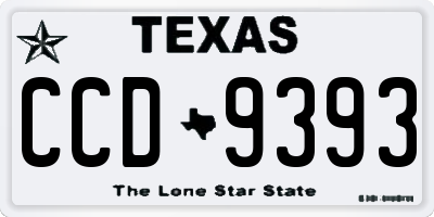 TX license plate CCD9393