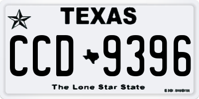 TX license plate CCD9396