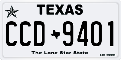 TX license plate CCD9401