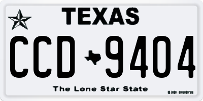 TX license plate CCD9404