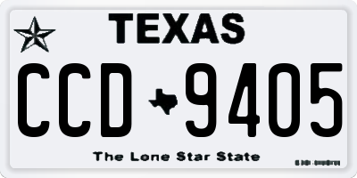 TX license plate CCD9405