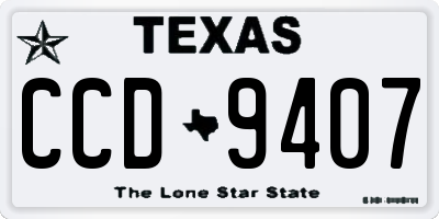 TX license plate CCD9407