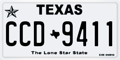 TX license plate CCD9411