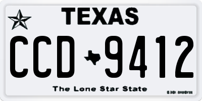 TX license plate CCD9412