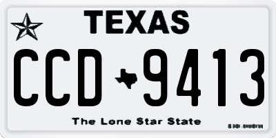 TX license plate CCD9413