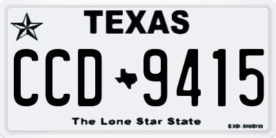TX license plate CCD9415