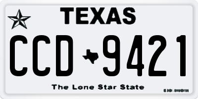 TX license plate CCD9421