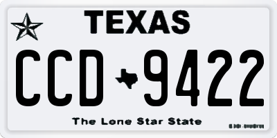 TX license plate CCD9422