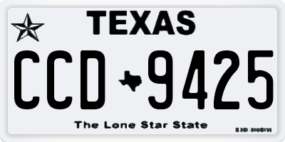 TX license plate CCD9425