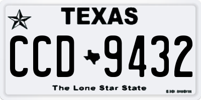 TX license plate CCD9432