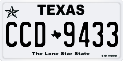 TX license plate CCD9433