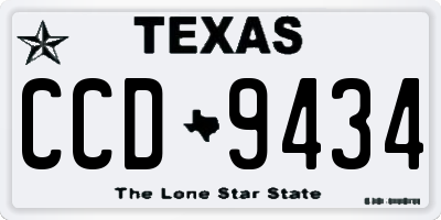 TX license plate CCD9434