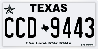 TX license plate CCD9443