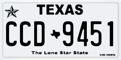 TX license plate CCD9451
