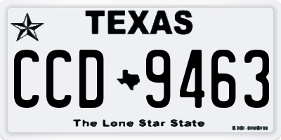 TX license plate CCD9463