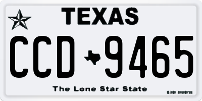 TX license plate CCD9465