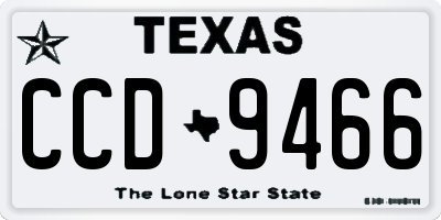 TX license plate CCD9466
