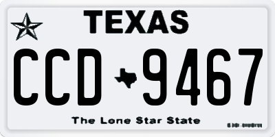 TX license plate CCD9467