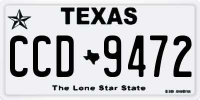 TX license plate CCD9472