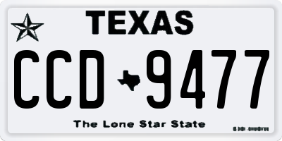 TX license plate CCD9477