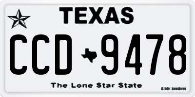 TX license plate CCD9478